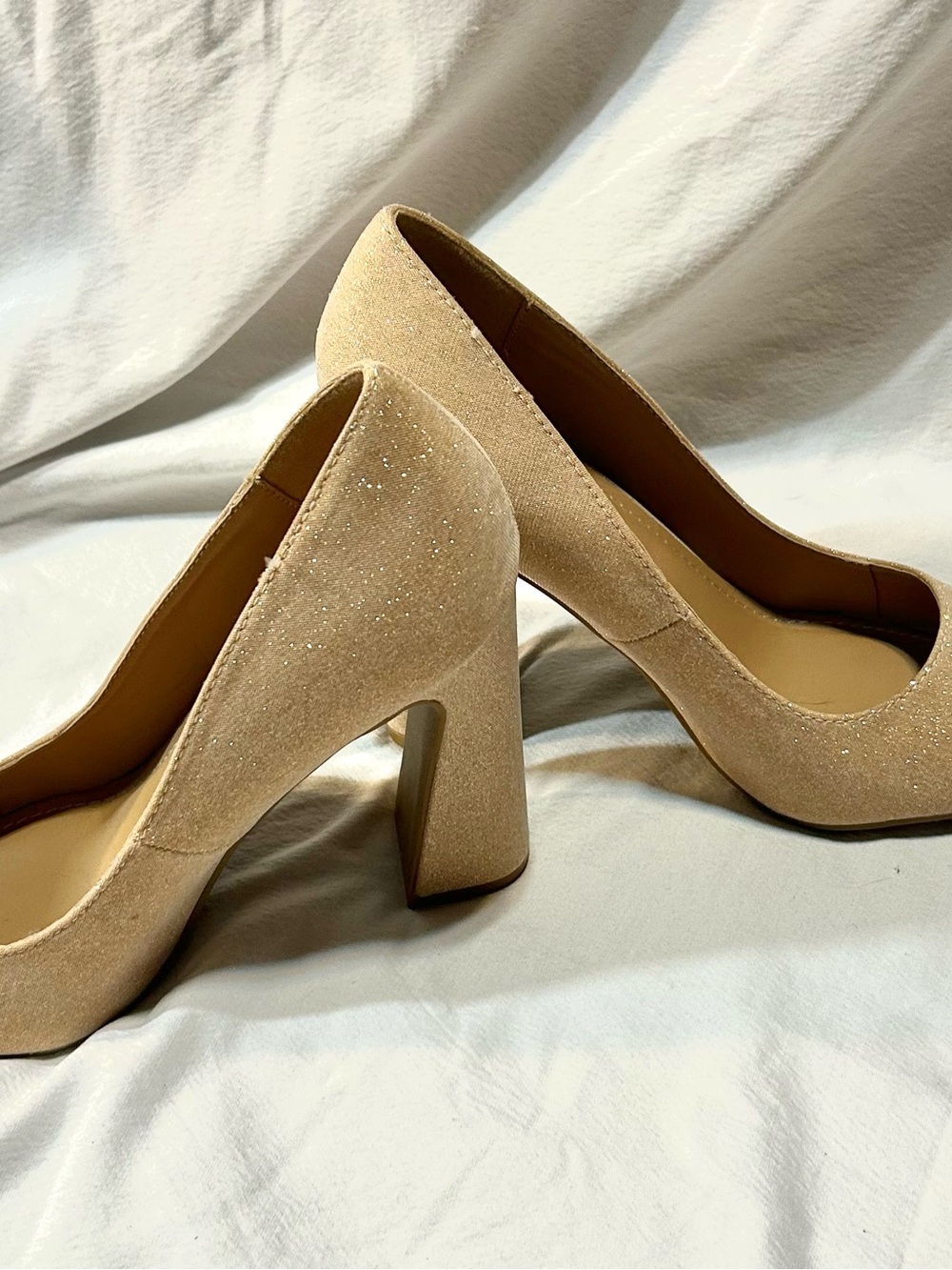 Women's Nude Block Heel Pumps - Elegant Neutral Dress Shoes